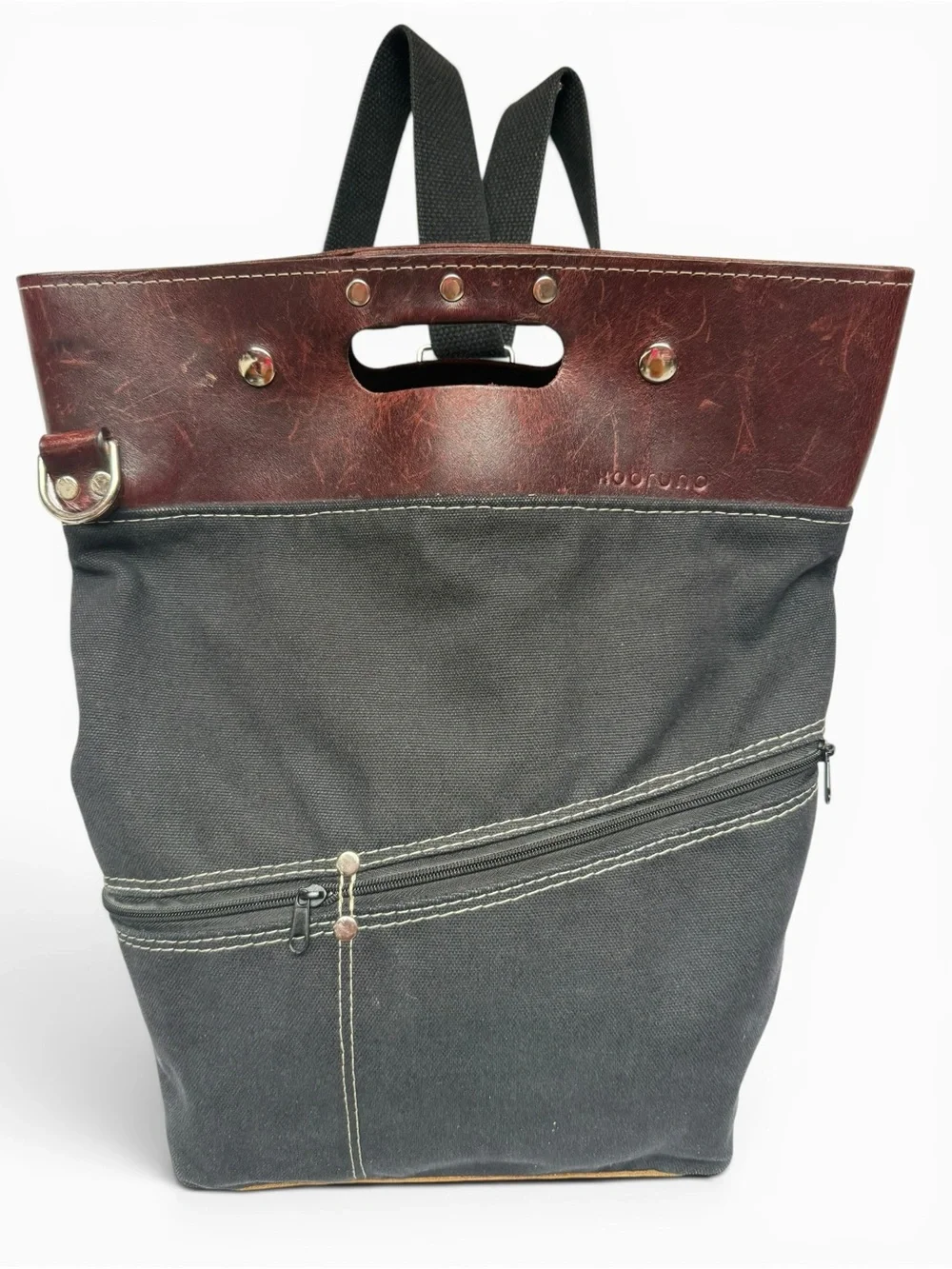 Xobruno Made in Oregon Canvas Leather Convertible Backpack Tote